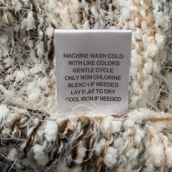 ALTAR’D State Eyelash Chenille Sherpa brown & cream hooded open Cardigan sweater - Picture 7 of 7